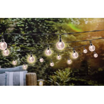 Grundig - LED Dimmable solar chain 50xLED/8 functions 9,35m warm white + remote control