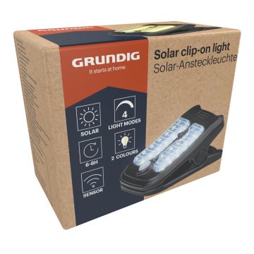 Grundig - LED Solar light with a sensor CLIP-ON LED/4W/3,7V IP44