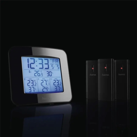 clock 3xAAA station 3x Weather 2xAA display + and LCD | alarm - Hama with Lamps4sale sensor