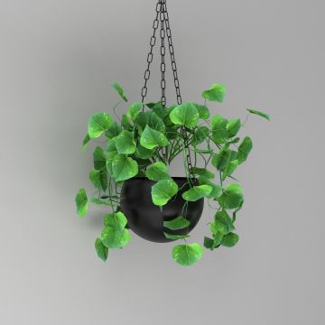 Hanging flowerpot 155x20 cm black