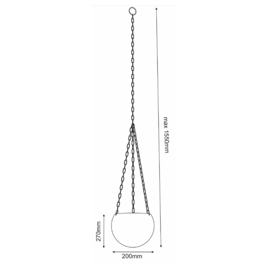 Hanging flowerpot 155x20 cm gold