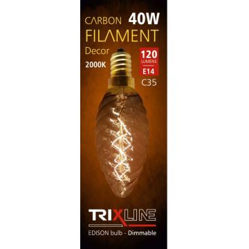 Heavy-duty decorative dimmable bulb VINTAGE C35 E14/40W/230V 2000K