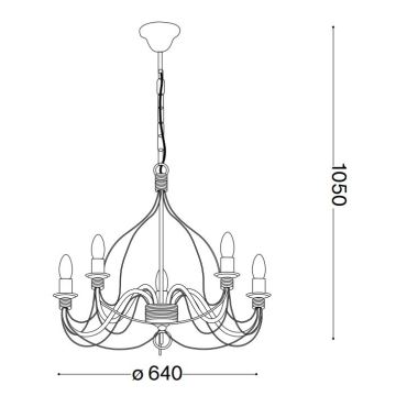 Ideal Lux - Chandelier on a chain CORTE 5xE14/40W/230V