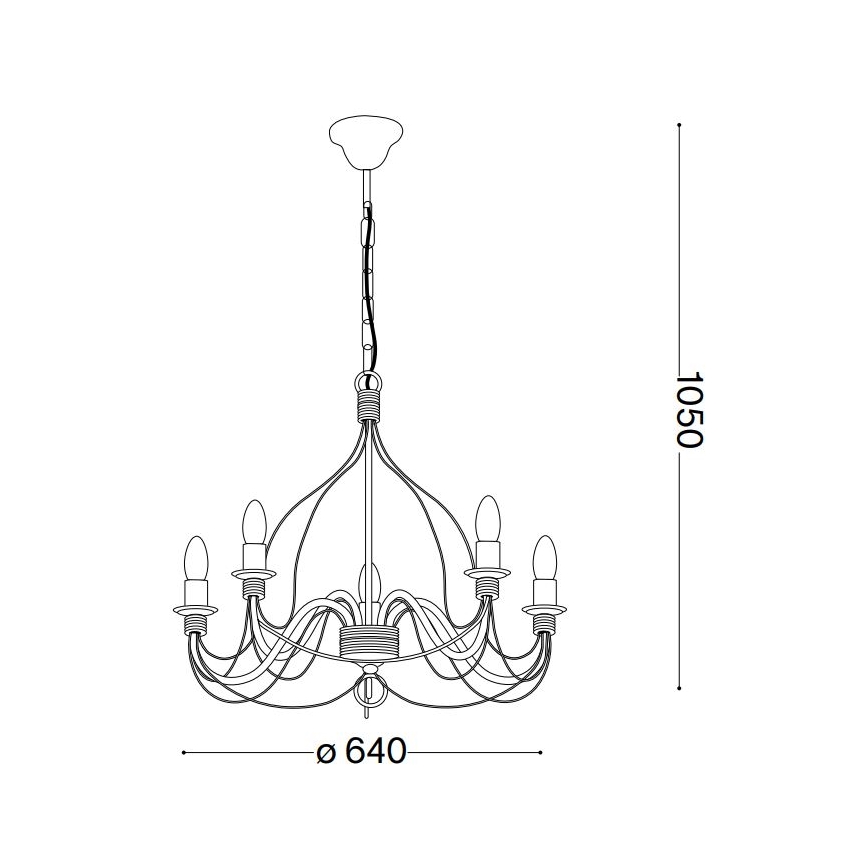 Ideal Lux - Chandelier on a chain CORTE 5xE14/40W/230V