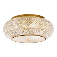 Ideal Lux - Crystal ceiling light PASHA 10xE14/40W/230V d. 55 cm gold