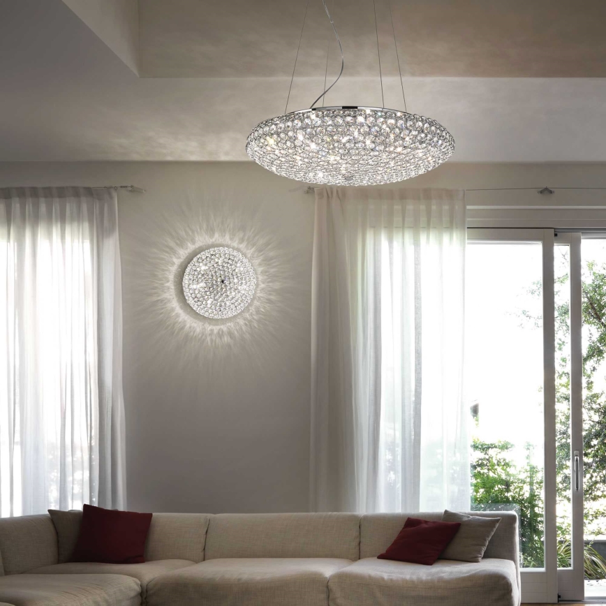 Ideal Lux - Crystal chandelier on a string KING 12xG9/40W/230V d. 65 cm chrome