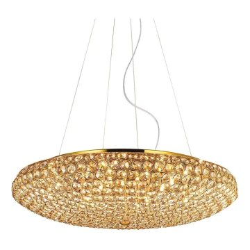 Ideal Lux - Crystal chandelier on a string KING 12xG9/40W/230V d. 65 cm gold