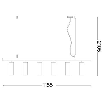 Ideal Lux - LED Chandelier on a string DYNAMITE 6xGU10/7W/230V CRI 90 black