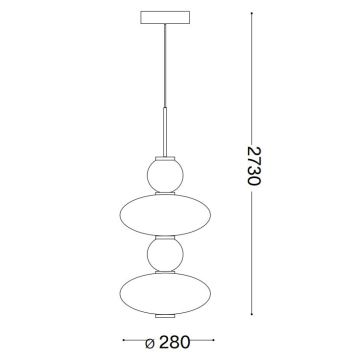 Ideal Lux - LED Chandelier on a string LUMIERE LED/34W/230V