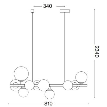 Ideal Lux - LED Chandelier on a string PERLAGE 10xG9/3W/230V gold