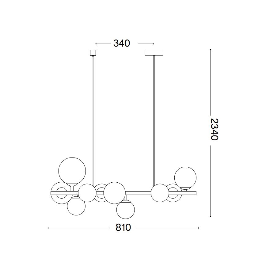 Ideal Lux - LED Chandelier on a string PERLAGE 10xG9/3W/230V gold