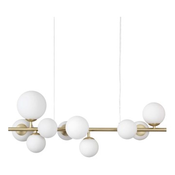 Ideal Lux - LED Chandelier on a string PERLAGE 10xG9/3W/230V gold/white