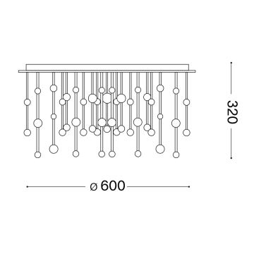 Ideal Lux - LED Dimmable surface-mounted chandelier ARMONY LED/61W/230V d. 60 cm