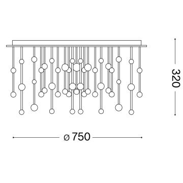 Ideal Lux - LED Dimmable surface-mounted chandelier ARMONY LED/77W/230V d. 75 cm