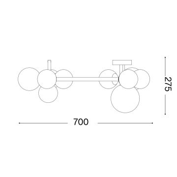 Ideal Lux - LED Surface-mounted chandelier PERLAGE 10xG9/3W/230V black