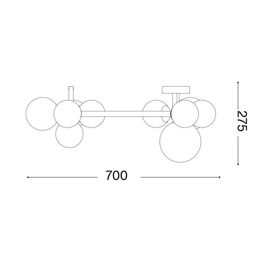 Ideal Lux - LED Surface-mounted chandelier PERLAGE 10xG9/3W/230V black