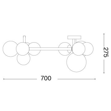 Ideal Lux - LED Surface-mounted chandelier PERLAGE 10xG9/3W/230V gold