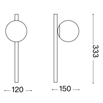 Ideal Lux - LED Wall light BINOMIO 1xG9/3W/230V gold