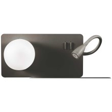 Ideal Lux - LED Wall light with a flexible small lamp BOOK 1xG9/28W + LED/3W/230V USB black