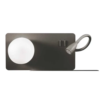 Ideal Lux - LED Wall light with a flexible small lamp BOOK 1xG9/28W + LED/3W/230V USB black