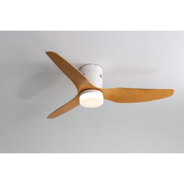 Immax NEO 07142-W - LED Ceiling fan NEO LITE VENTO LED/18W/230V Tuya Wi-Fi white/wood + remote control