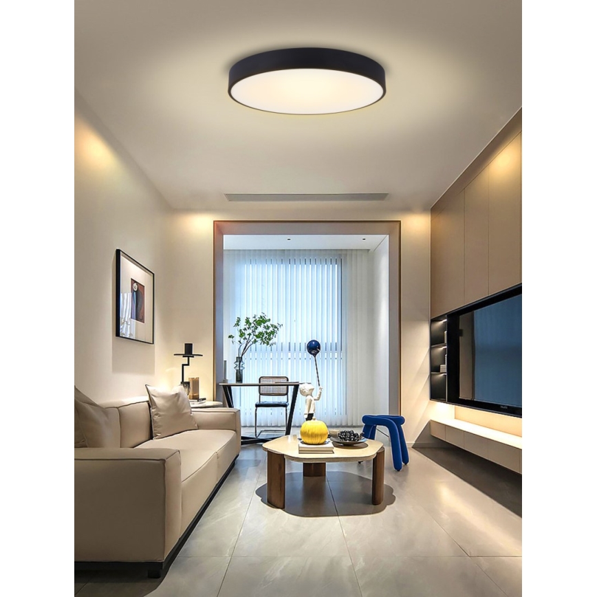 Immax NEO 07203L-LED Dimmable ceiling light RONDATE 65W/230V 3000-6000K Tuya black + remote control