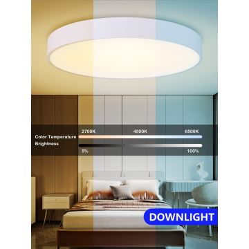 Immax NEO 07207L-LED Dimmable ceiling light RONDATE 65W/230V 3000-6000K Tuya white + remote control