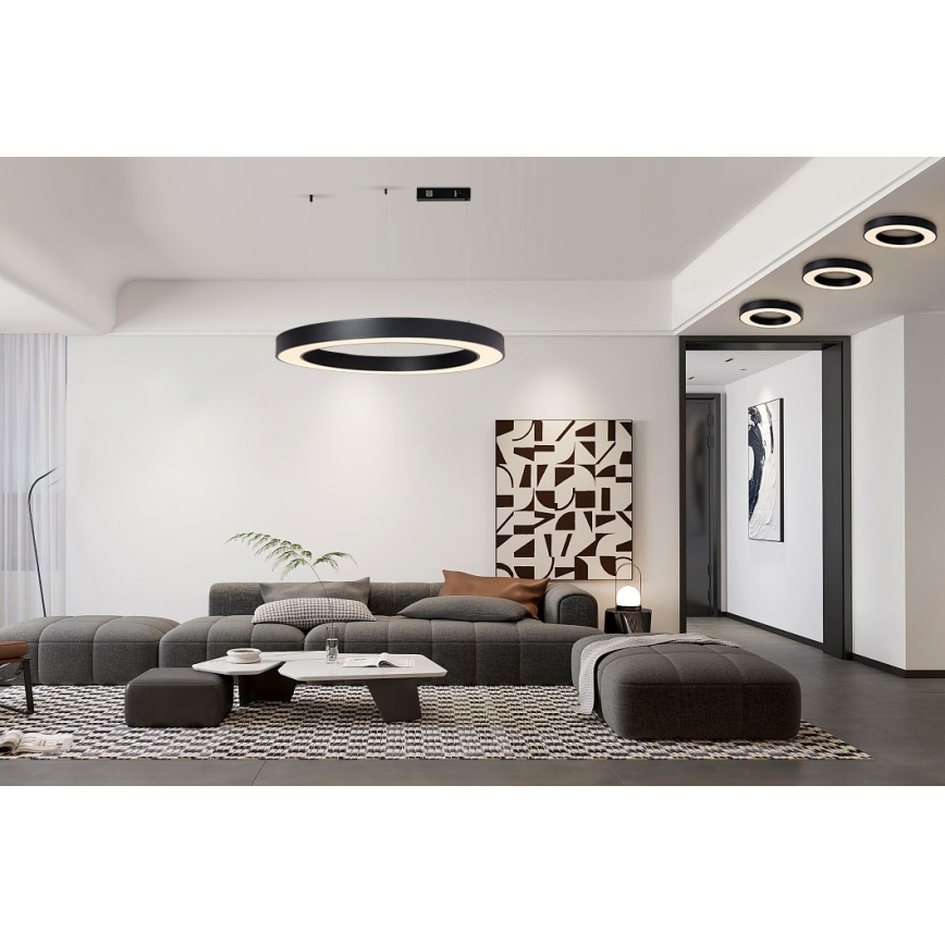 Immax NEO 07211L - LED Dimmable chandelier on a string PASTEL LED/68W/230V 2700-6500K Tuya black + remote control