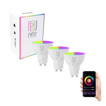 Immax NEO 07724C - SET 3x LED RGB+CCT Dimmable bulb GU10/6W/230V 2700K Wi-Fi Tuya