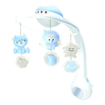 Infantino - Crib mobile with melody 3in1 3xAAA blue