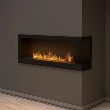 InFire - Corner BIO fireplace 45x120 cm 3kW black