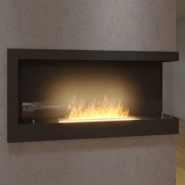 InFire - Corner BIO fireplace 45x90 cm 3kW black