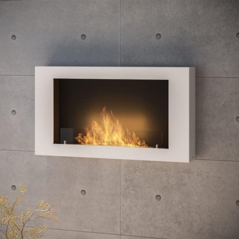InFire - Wall BIO fireplace 100x56 cm 3kW white
