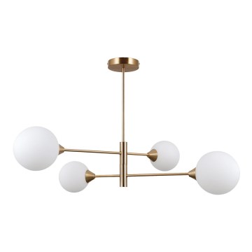 ITALUX - Chandelier on a pole EVORA 4xG9/5W/230V brass