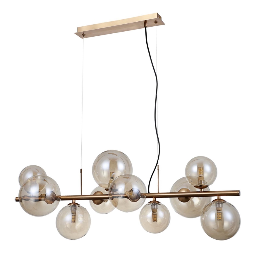 ITALUX - Chandelier on a string CANELLO 10xG9/5W/230V brass