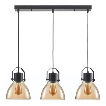 ITALUX - Chandelier on a string DARLENA 3xE27/40W/230V black/brown