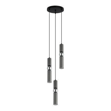 ITALUX - Chandelier on a string ISIDORA 3xGU10/25W/230V anthracite/chrome