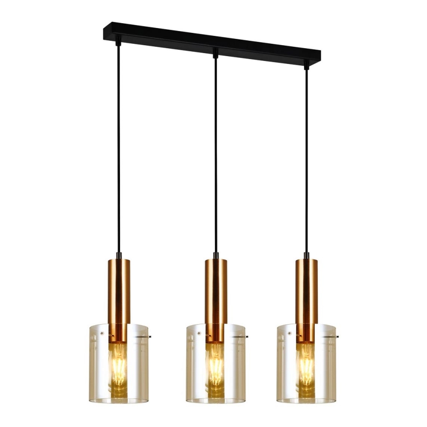 ITALUX - Chandelier on a string SARDO 3xE27/40W/230V black/brass