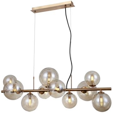 ITALUX - Chandelier on a string CANELLO 10xG9/5W/230V brass