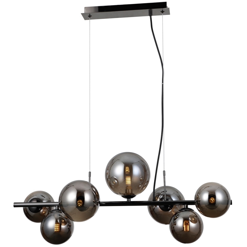 ITALUX - Chandelier on a string CANELLO 7xG9/5W/230V black