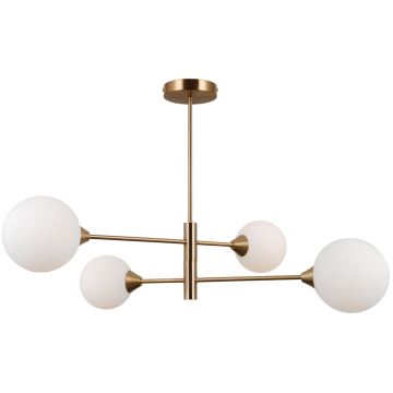 ITALUX - Chandelier on a pole EVORA 4xG9/5W/230V brass