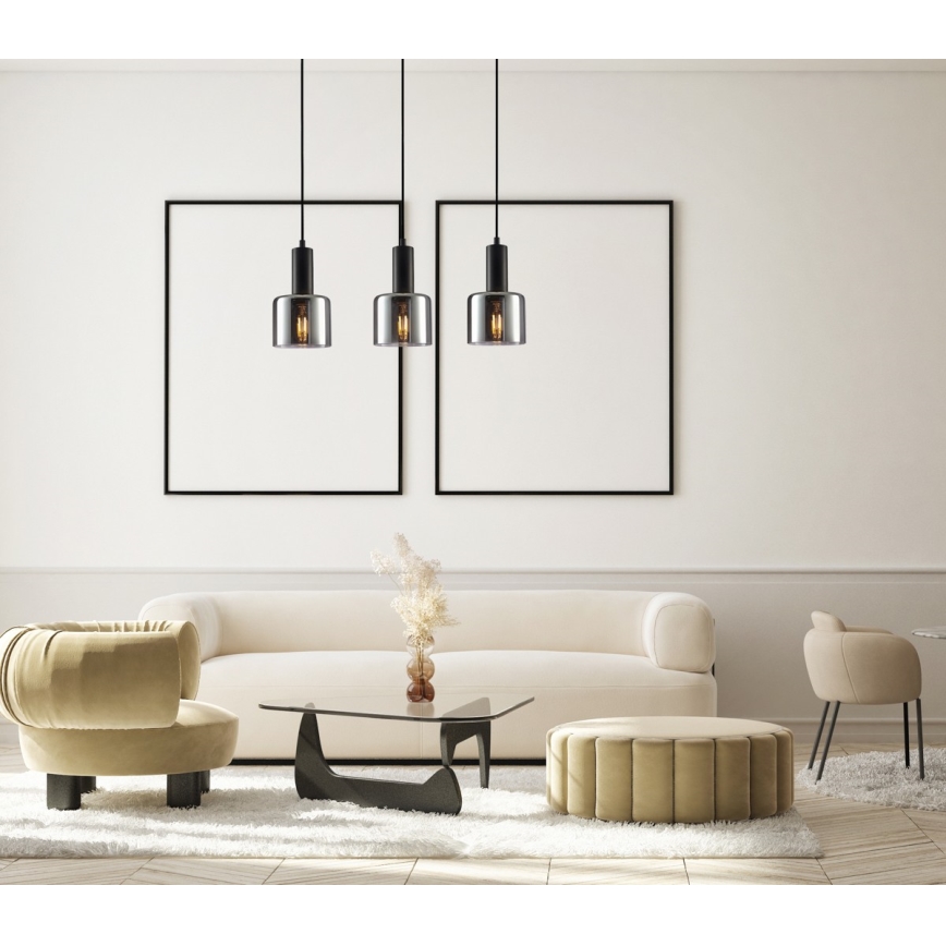 ITALUX - Chandelier on a string SANTIA 3xE27/40W/230V black