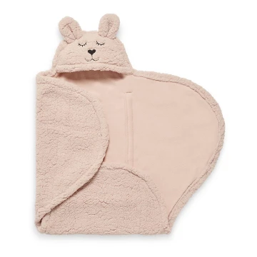 Jollein - Swaddle blanket fleece Bunny 100x105 cm Pale Pink