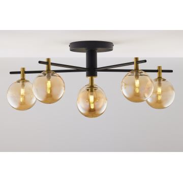 Jupiter 2033 - Surface-mounted chandelier FIGARO 6xG9/10W/230V black/gold/beige