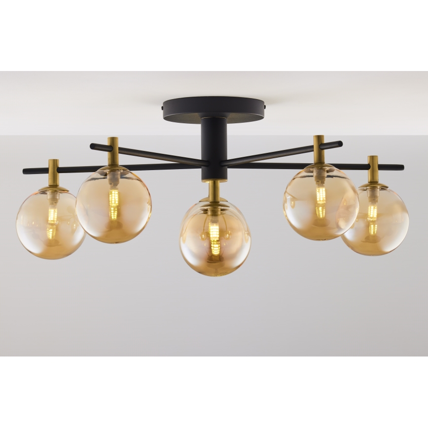 Jupiter 2033 - Surface-mounted chandelier FIGARO 6xG9/10W/230V black/gold/beige