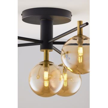 Jupiter 2033 - Surface-mounted chandelier FIGARO 6xG9/10W/230V black/gold/beige