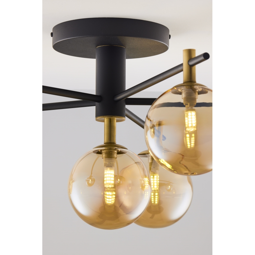 Jupiter 2033 - Surface-mounted chandelier FIGARO 6xG9/10W/230V black/gold/beige