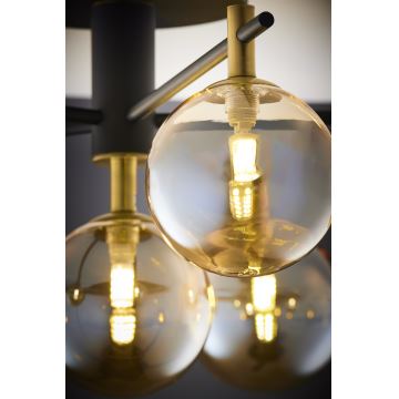 Jupiter 2033 - Surface-mounted chandelier FIGARO 6xG9/10W/230V black/gold/beige