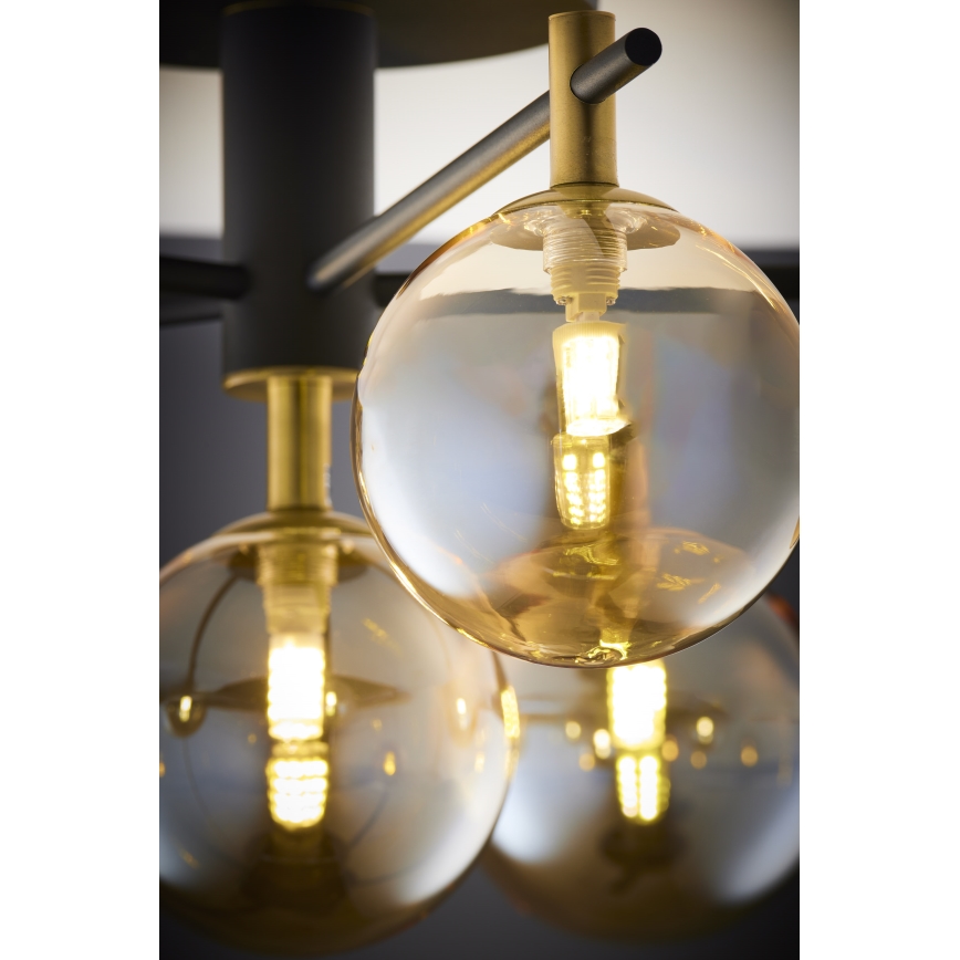 Jupiter 2033 - Surface-mounted chandelier FIGARO 6xG9/10W/230V black/gold/beige