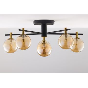 Jupiter 2033 - Surface-mounted chandelier FIGARO 6xG9/10W/230V black/gold/beige